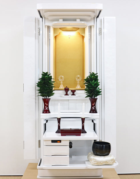 Soka Gakkai Furniture-style Buddhist Altar "Akane" Available in 4 colors Made in Japan Rainbow Gold Cabinet Compatible with Permanent Gohonzon